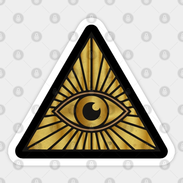 Gold Illuminati Sticker by CTShirts